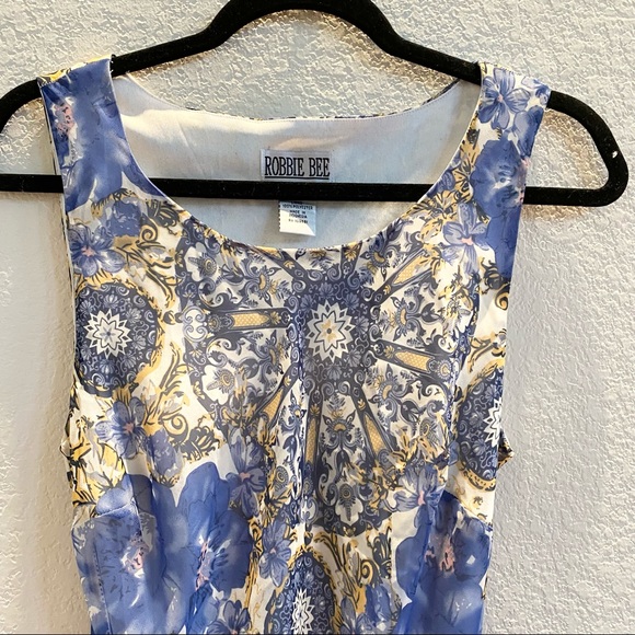 Robbie Bee Ruffled Floral Fitted Lined SZ 6 Twirl Dress - Picture 4 of 9